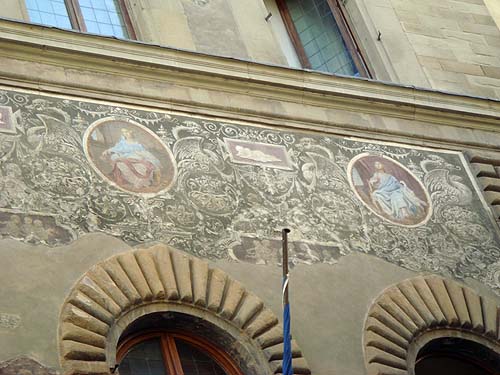 Detail of painted facade