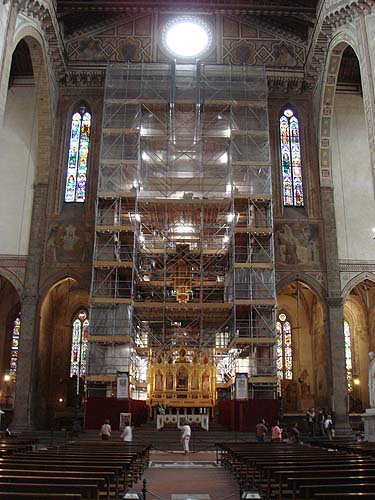 Altar under restoration